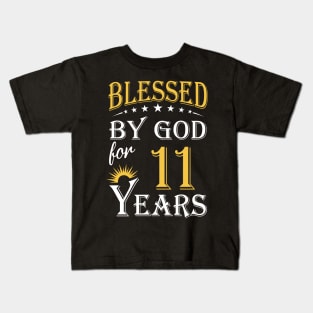 Blessed By God For 11 Years 11th Birthday Kids T-Shirt